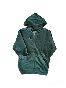 Double Embroidery Zip-Up Green